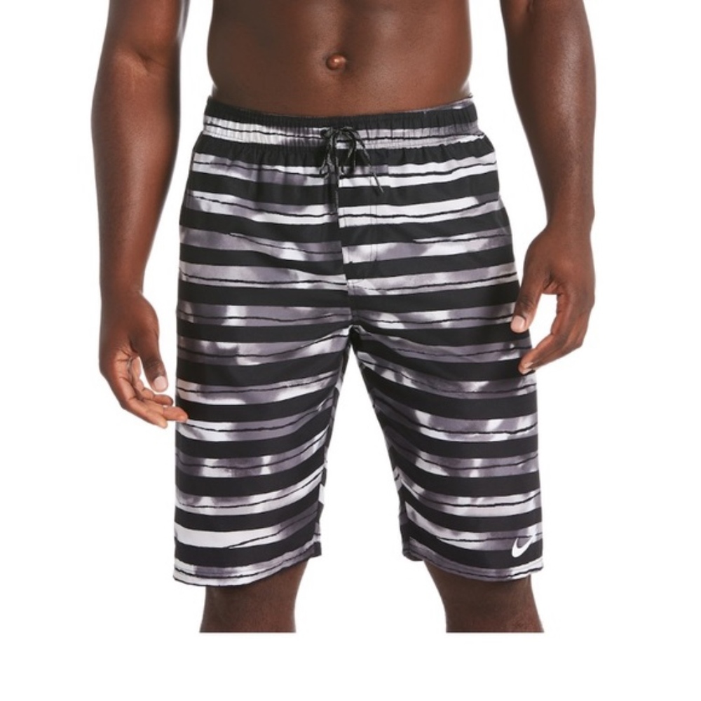 Men's Nike Striped 9" Volley Repel Swim Trunks, M